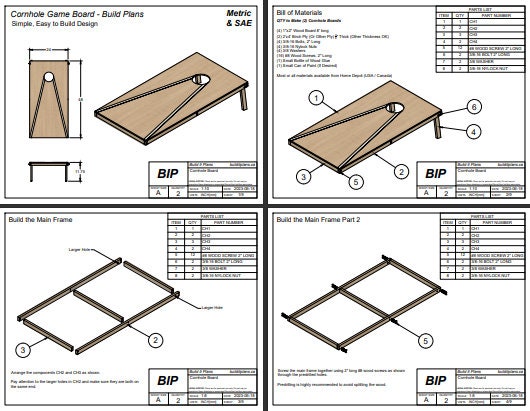 Cornhole Board Plans - Bean Bag Toss Game Plans