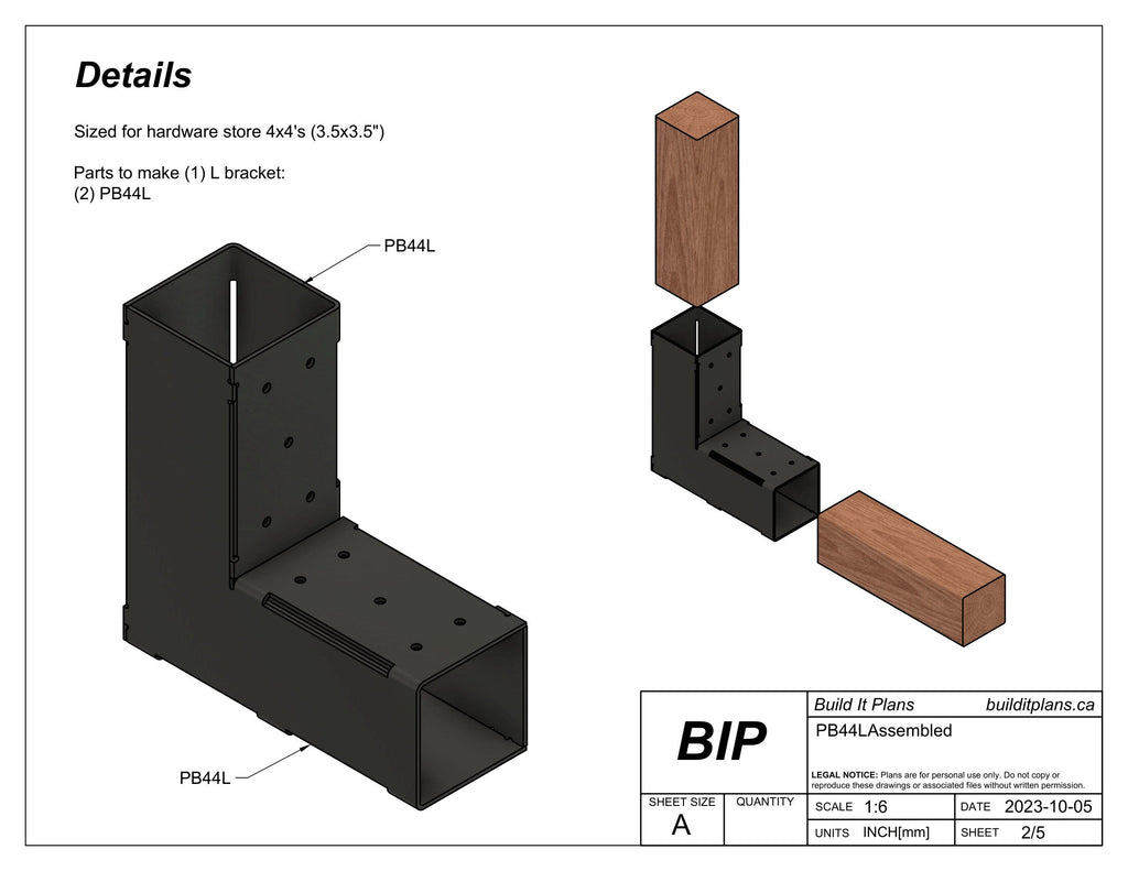 4x4 Post L Bracket DXF Cut Files