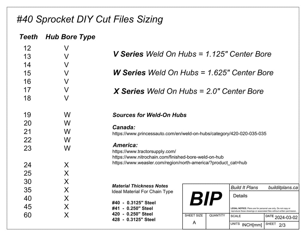 Number 40 Sprocket DXF Cut Files - ANSI 40 41 Chain Sprockets
