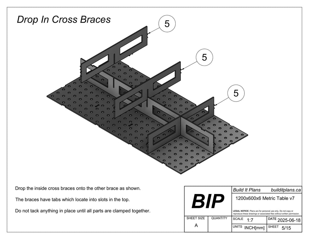 1200x600mm Welding Table DXF Files - 6mm Steel