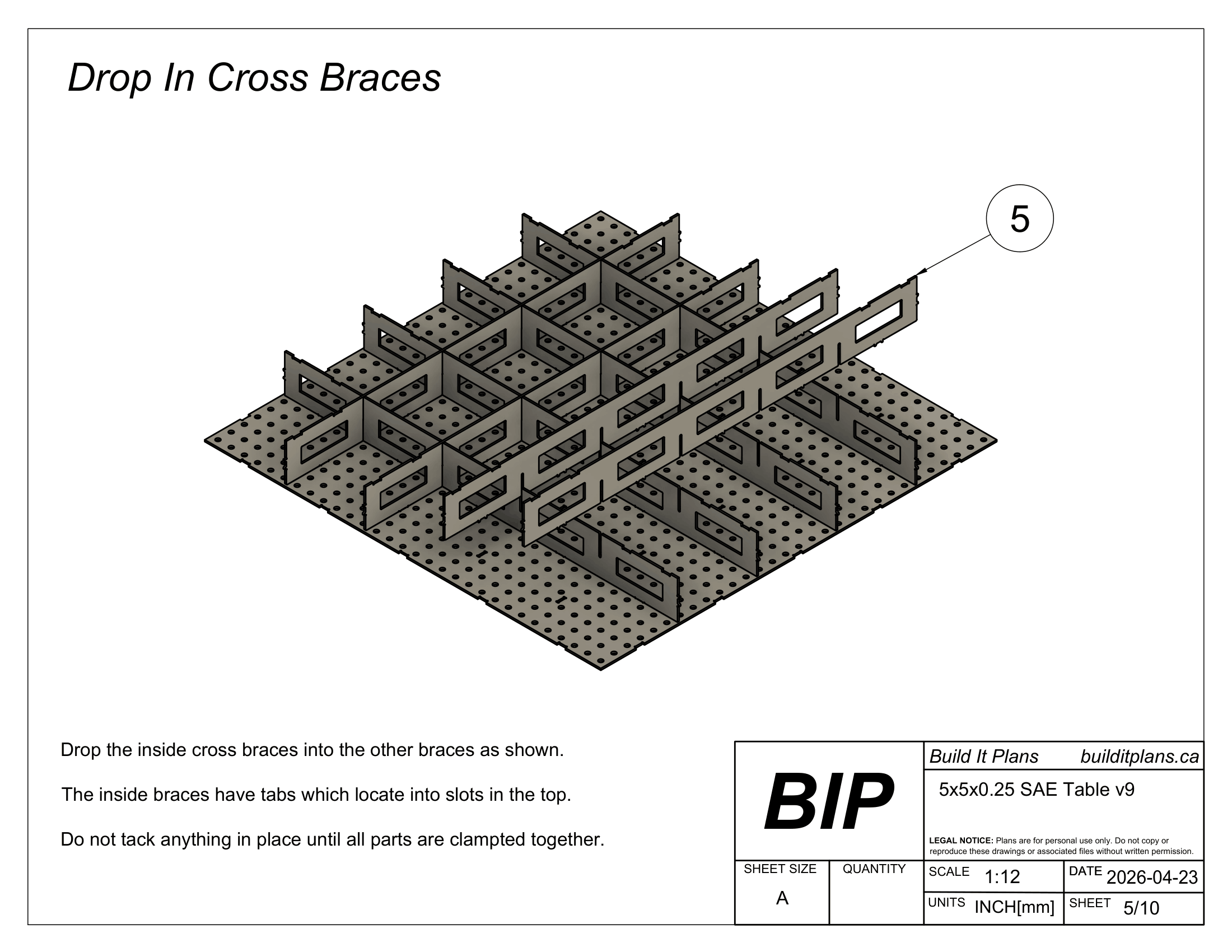 5x5' 1/4" Welding Fixture Table Cut Files - 0.25" Steel Thickness