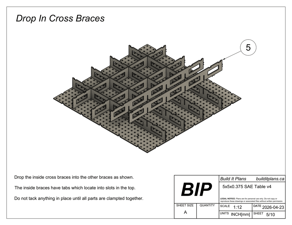 5x5' 3/8" Welding Fixture Table Cut Files - 0.375" Steel Thickness