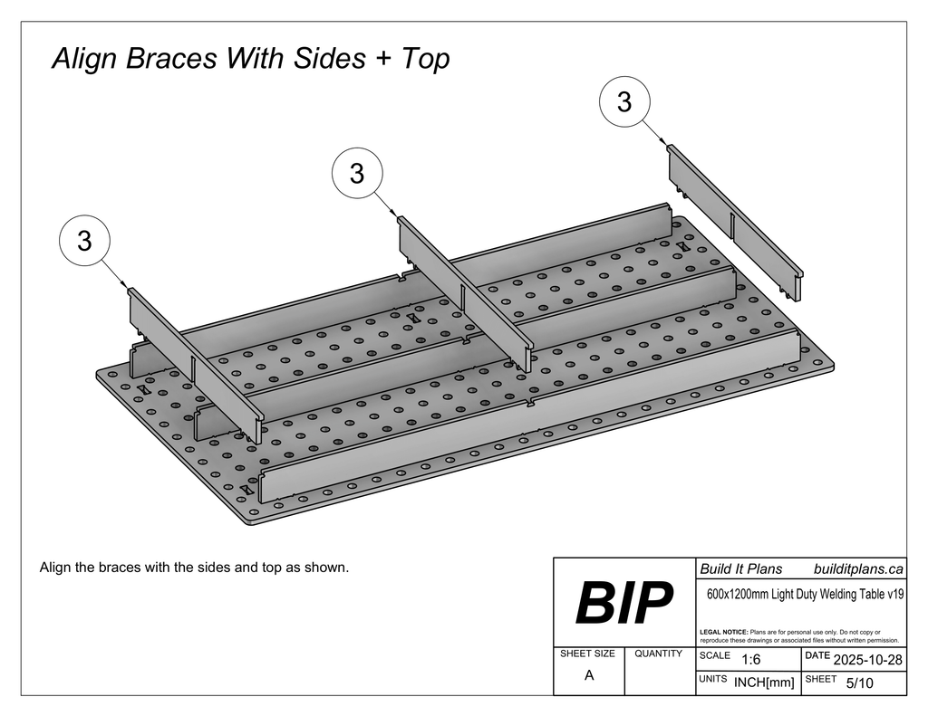 600x1200x10mm Basic Welding Table Cut Files - 10mm Steel