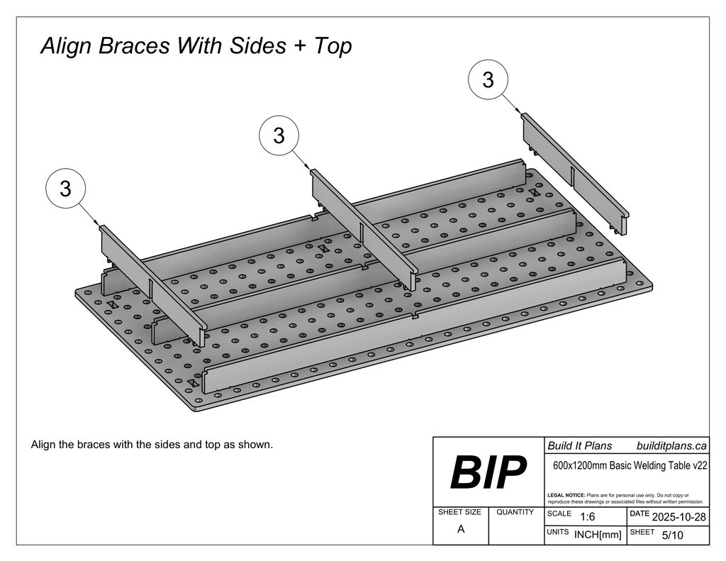 600x1200x12mm Basic Welding Table Cut Files - 12mm Steel