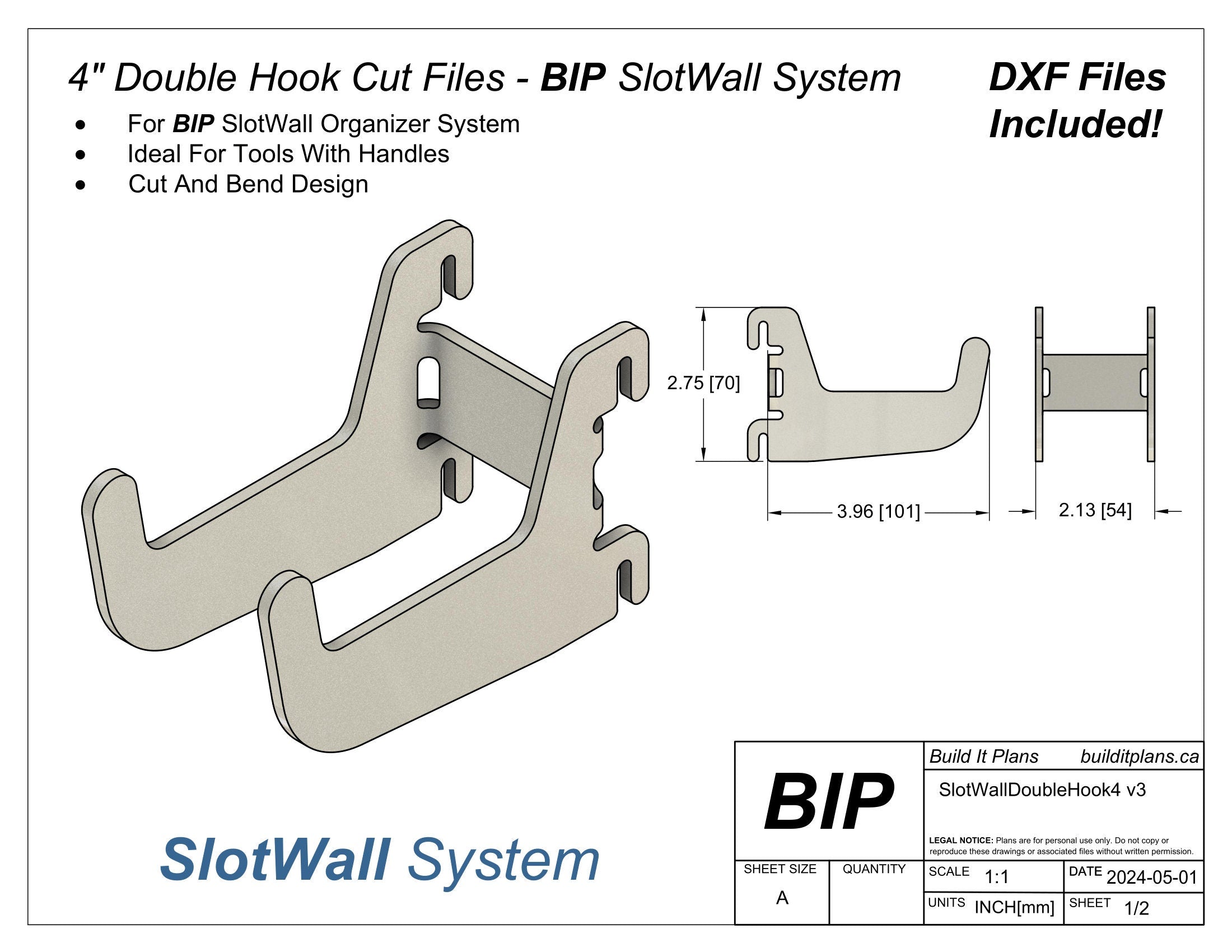 SlotWall Garage Organizer System DXF Cut Files - Deluxe Bundle DIY Shop Tool Storage