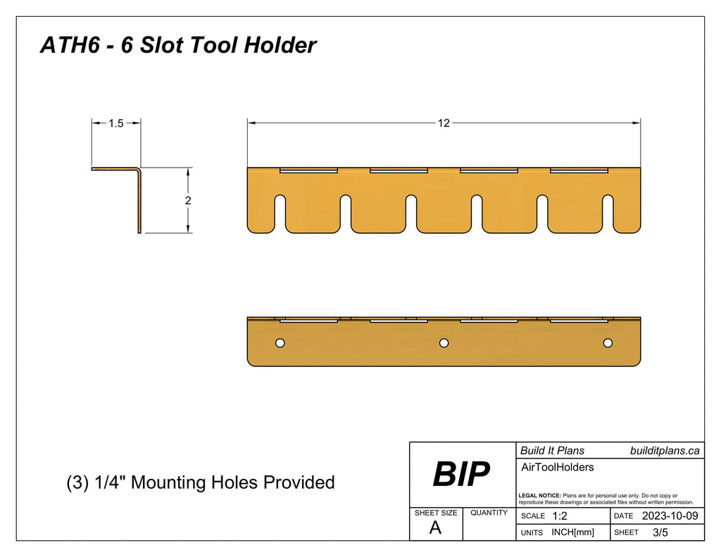 Air Tool Hanger DXF Files - Pneumatic Tool Holder Cut Files Bundle