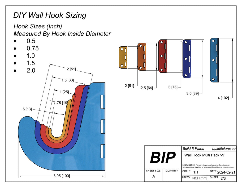 Wall Hook DXF Bundle – Utility Hook Multi-Pack Cut Files