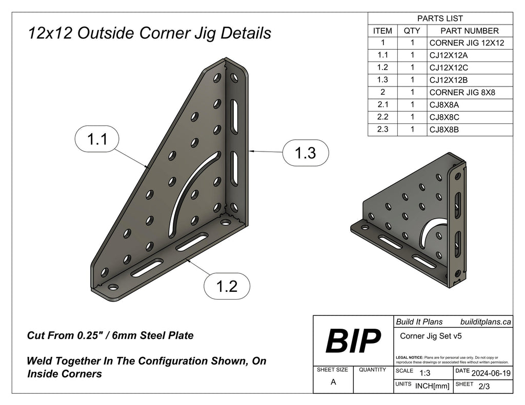 Fabrication Corner Jig DXF Cut File Pack