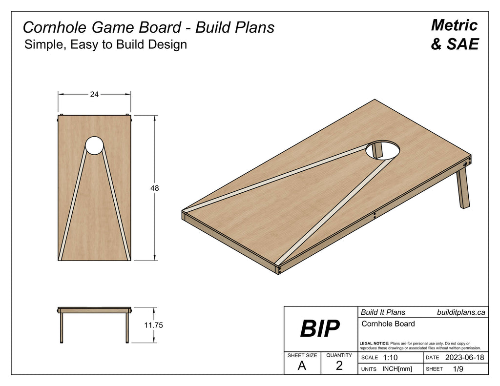 Cornhole Board Plans - Bean Bag Toss Game Plans