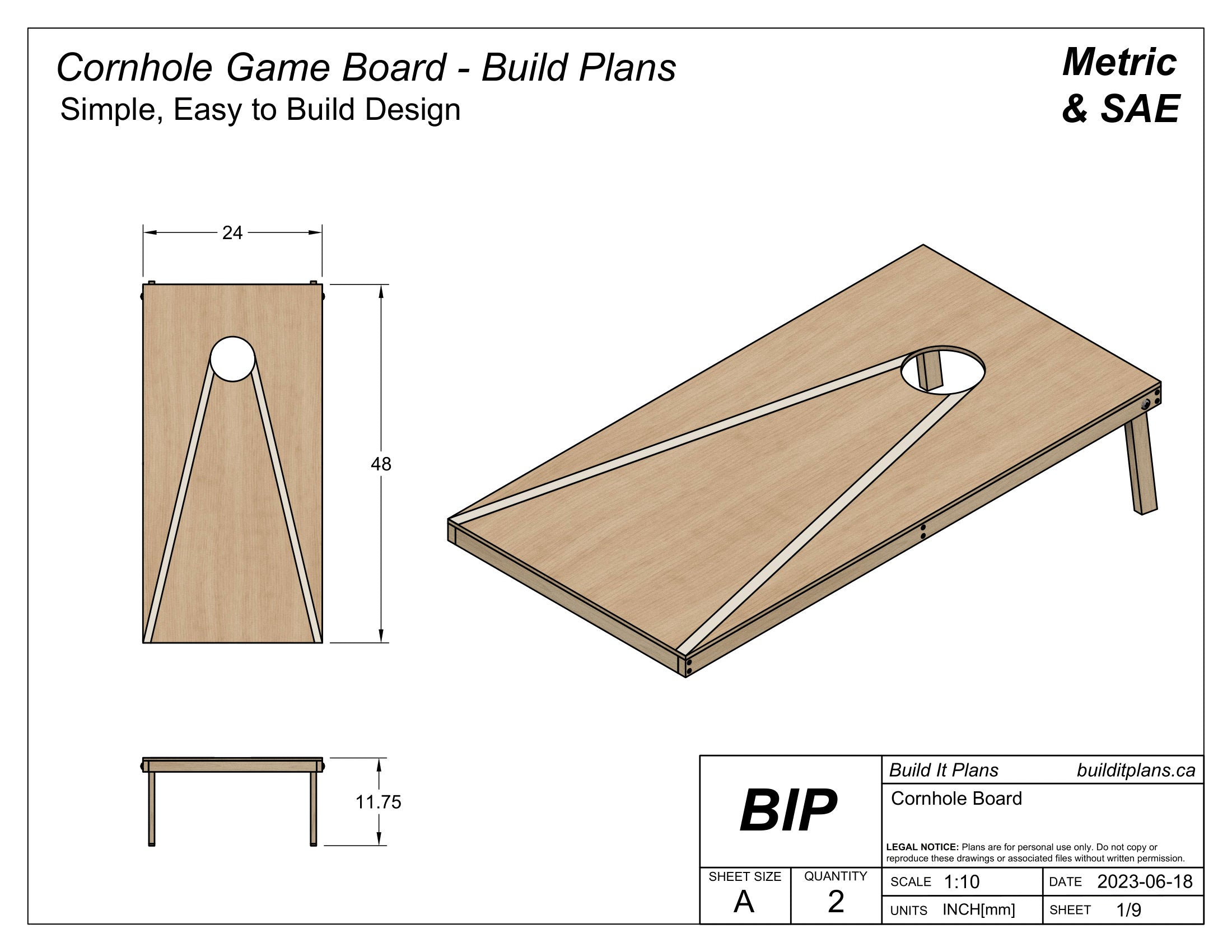 Cornhole Board Plans - Bean Bag Toss Game Plans