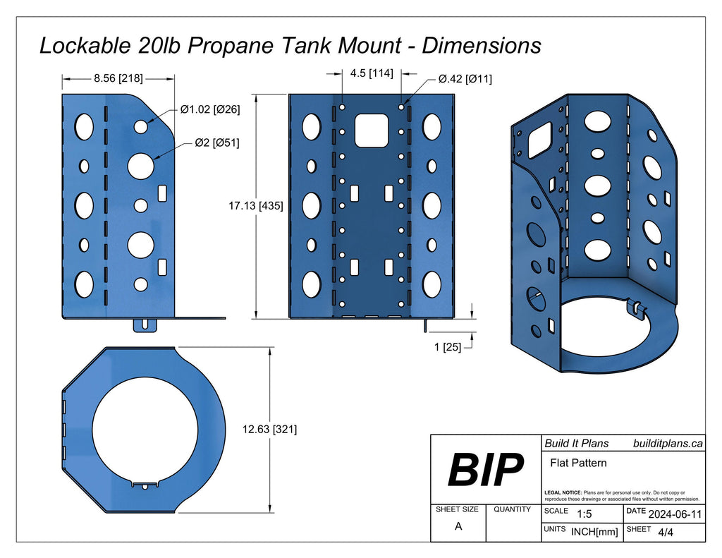 20lb Propane Tank Mount DXF File – Propane Tank Bracket Cut File