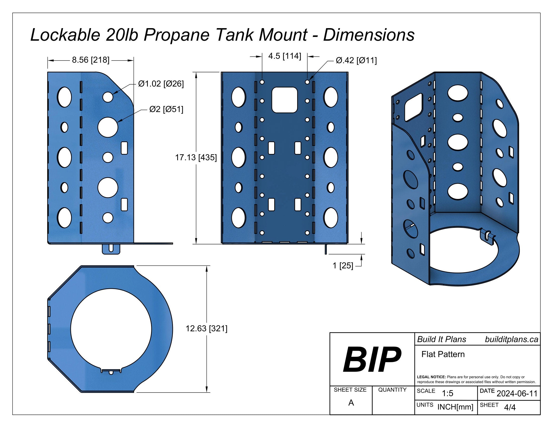 20lb Propane Tank Mount DXF File – Propane Tank Bracket Cut File