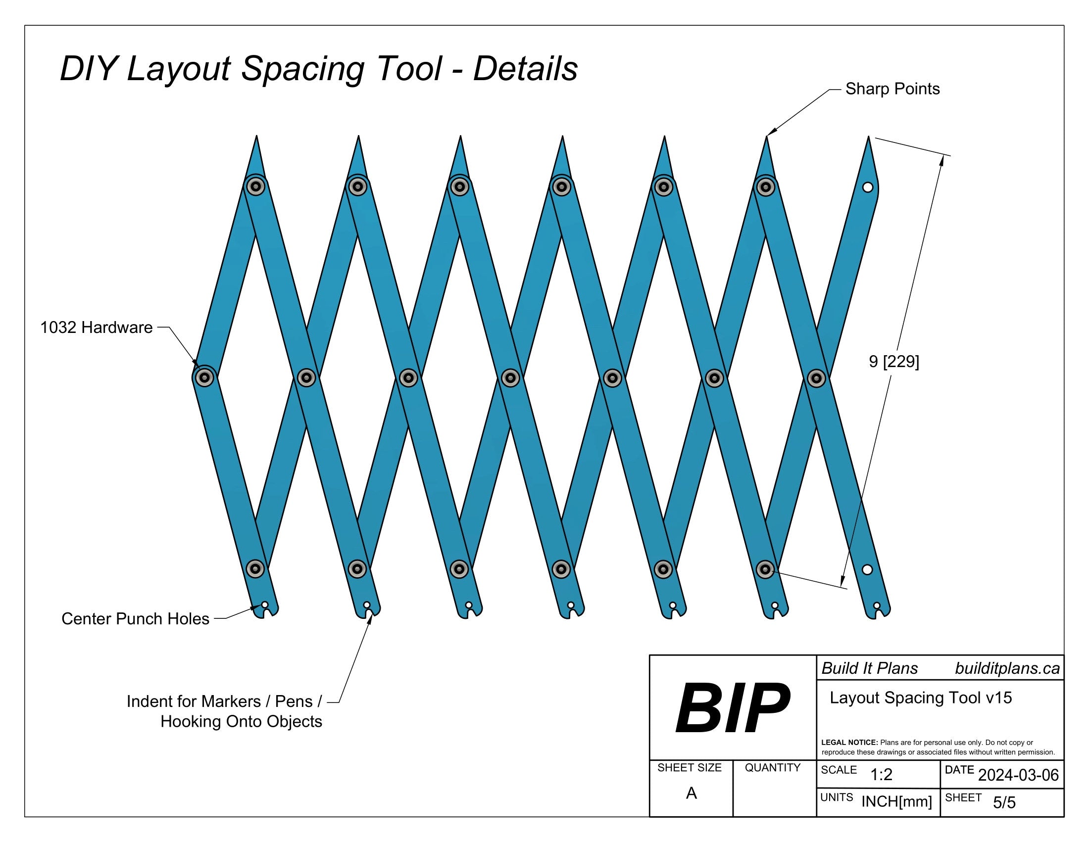 Weld Layout Spacing Tool DXF – Adjustable Hole & Center Finder Tool Cut Files