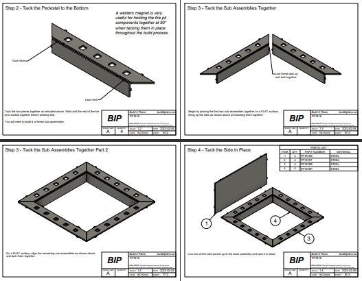 18"x18" Square Fire Pit DXF Cut Files and Plans - 18x18