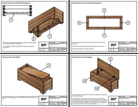 Storage Bench Plans - PDF Plans For A Simple Bench With Compartment