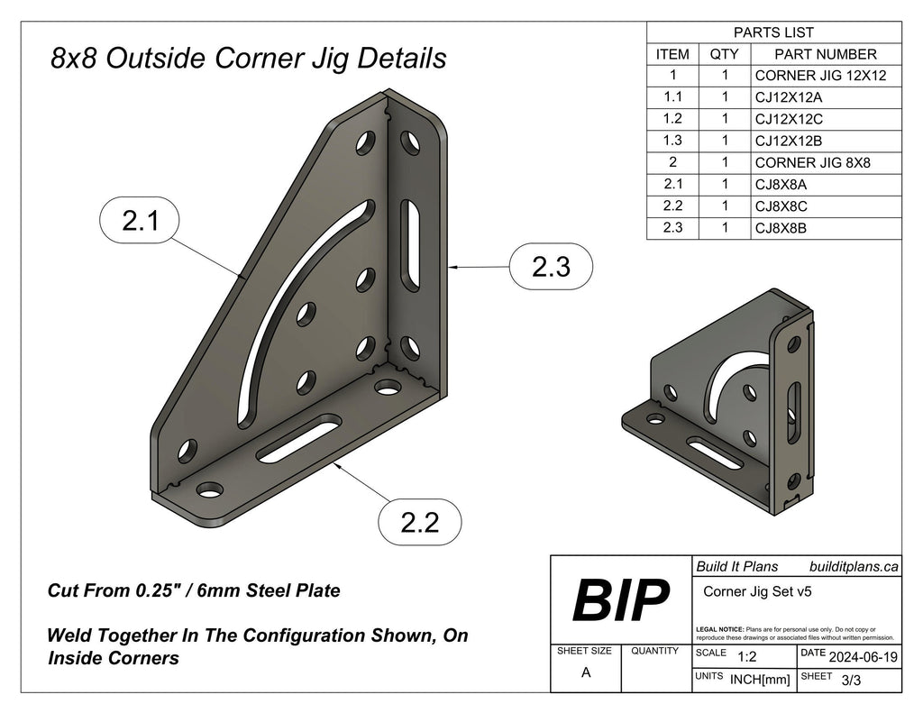 Fabrication Corner Jig DXF Cut File Pack