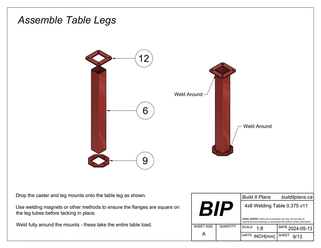 3/8" Welding Table DXF File Bundle - Fixture Table Cut Files and PDF Plans