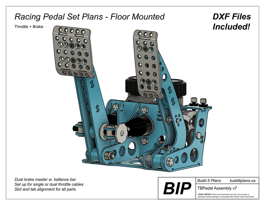 DIY Pedal Box DXF Files – Brake + Throttle Pedal CNC Cut Files + Plans