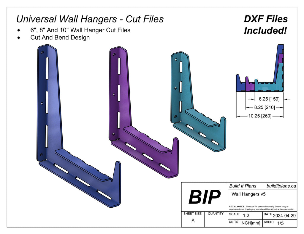 Universal Wall Hook DXF Files – Garage Tool Storage Hanger Cut Files