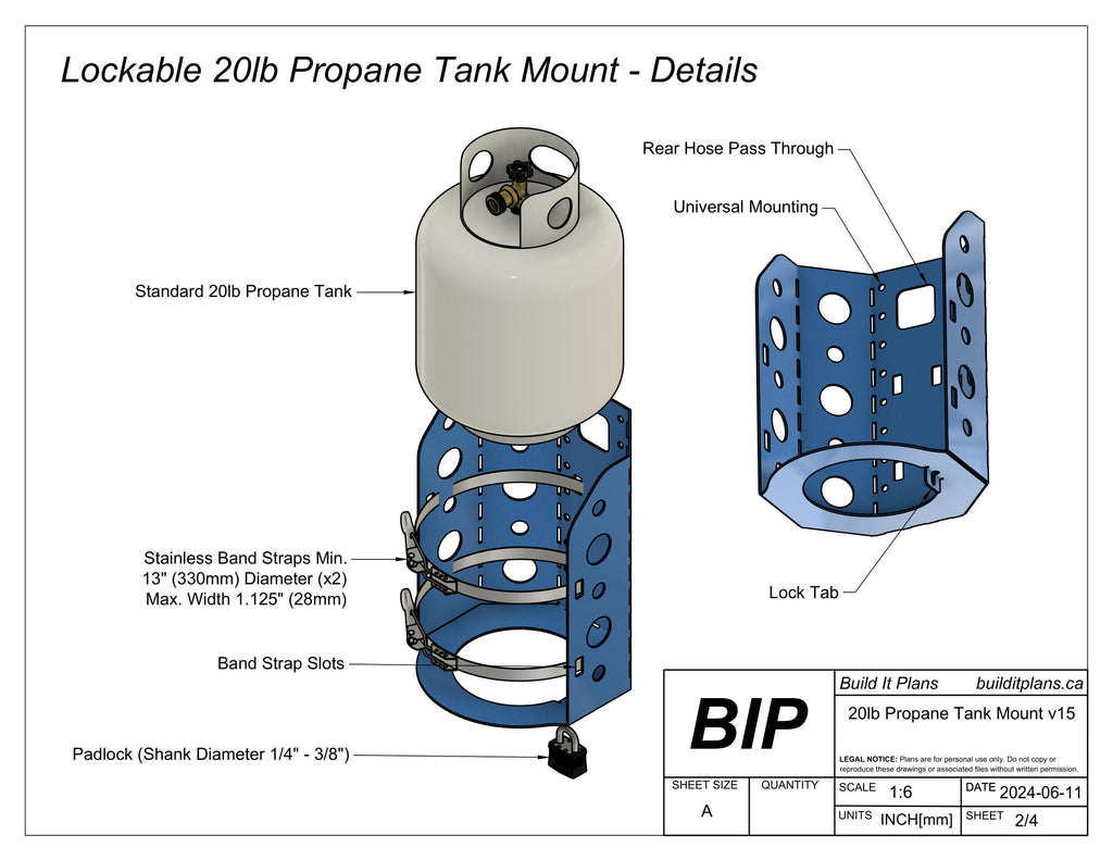20lb Propane Tank Mount DXF File – Propane Tank Bracket Cut File