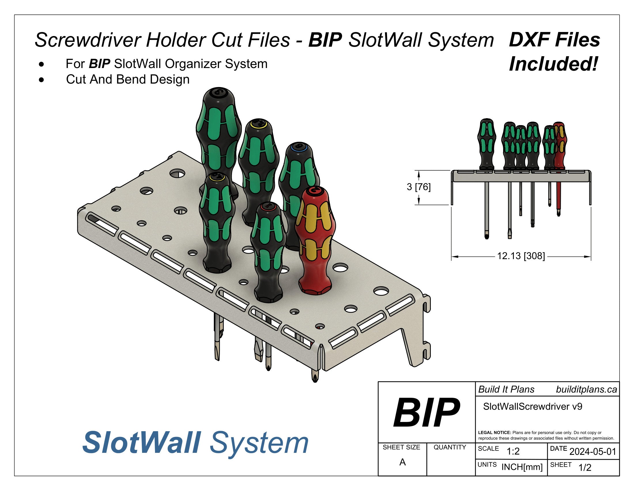 SlotWall Garage Organizer System DXF Cut Files - Deluxe Bundle DIY Shop Tool Storage