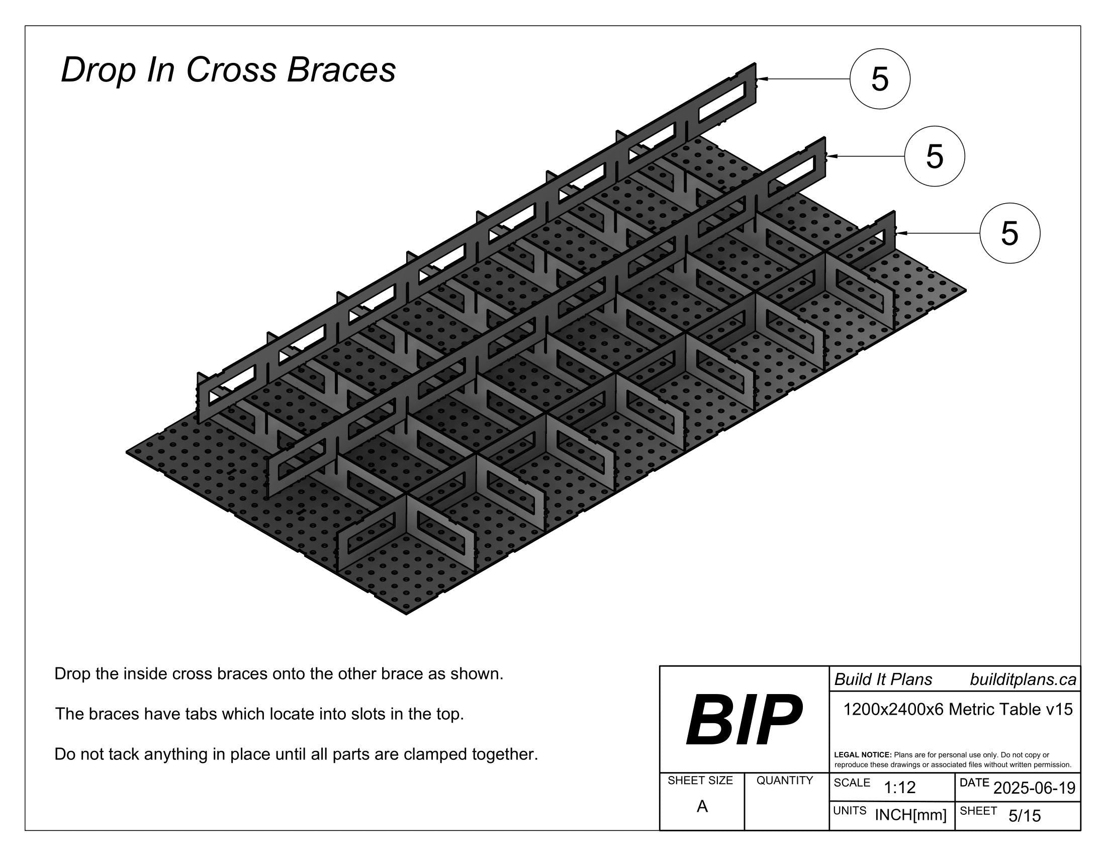 1200x2400mm Welding Table DXF Files - 6mm Steel