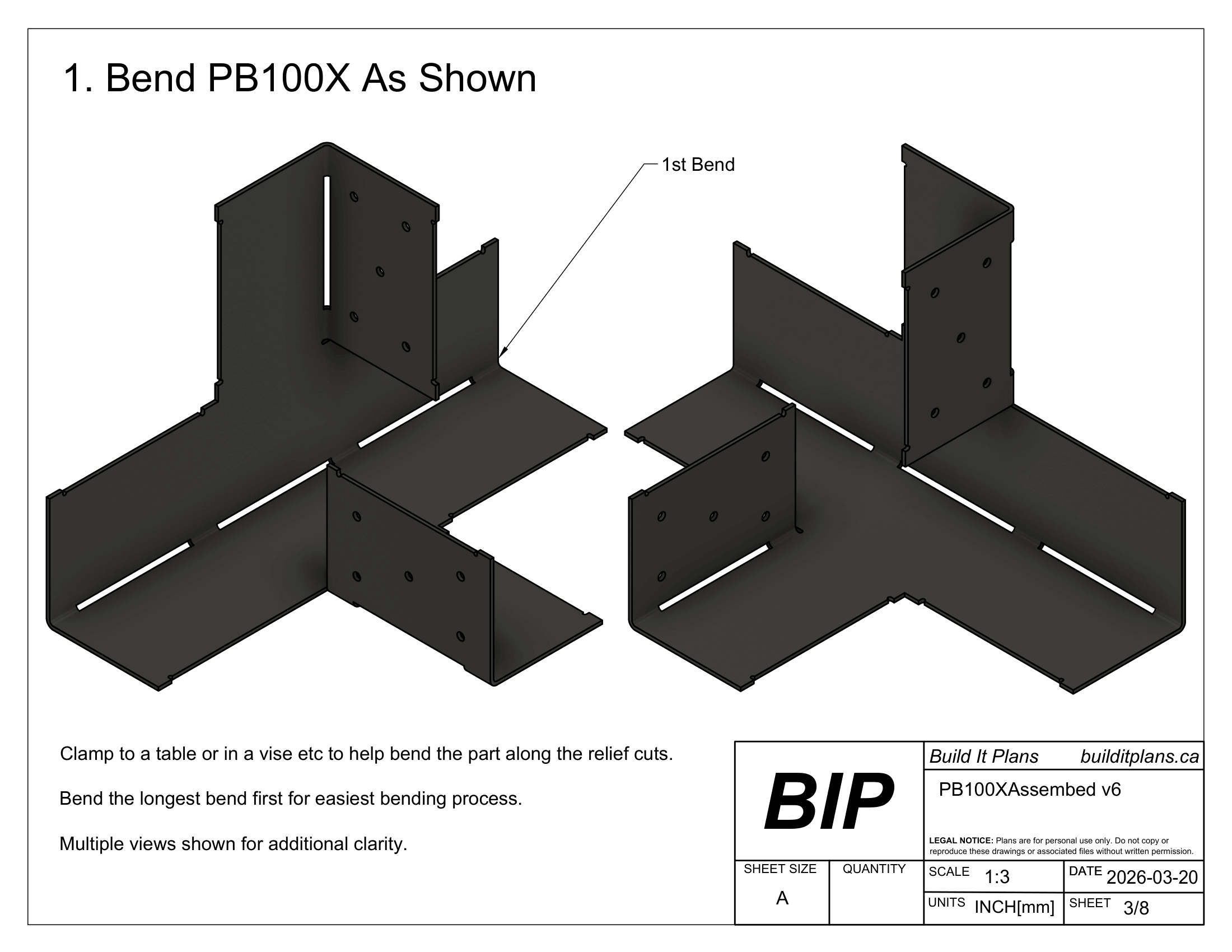 100mm Post Bracket DXF File Bundle - For 100x100mm Wood Posts