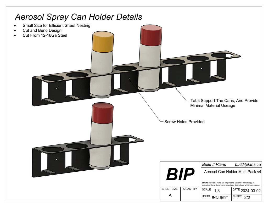 Spray Can Holder DXF Files – Aerosol Can Rack Cut Files