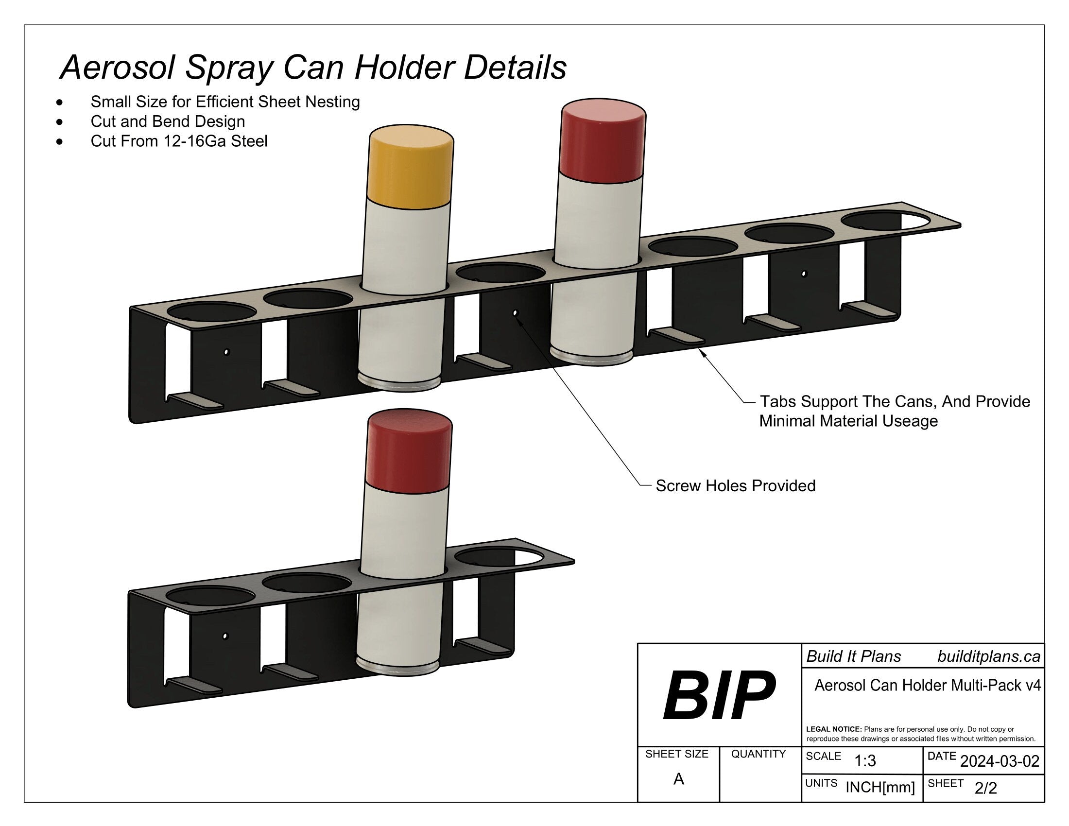 Spray Can Holder DXF Files – Aerosol Can Rack Cut Files