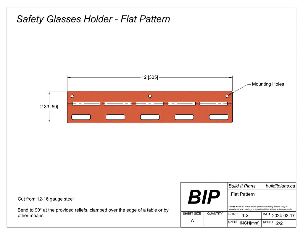 Safety Glasses Hook DXF File – Wall Mount PPE Holder Cut File
