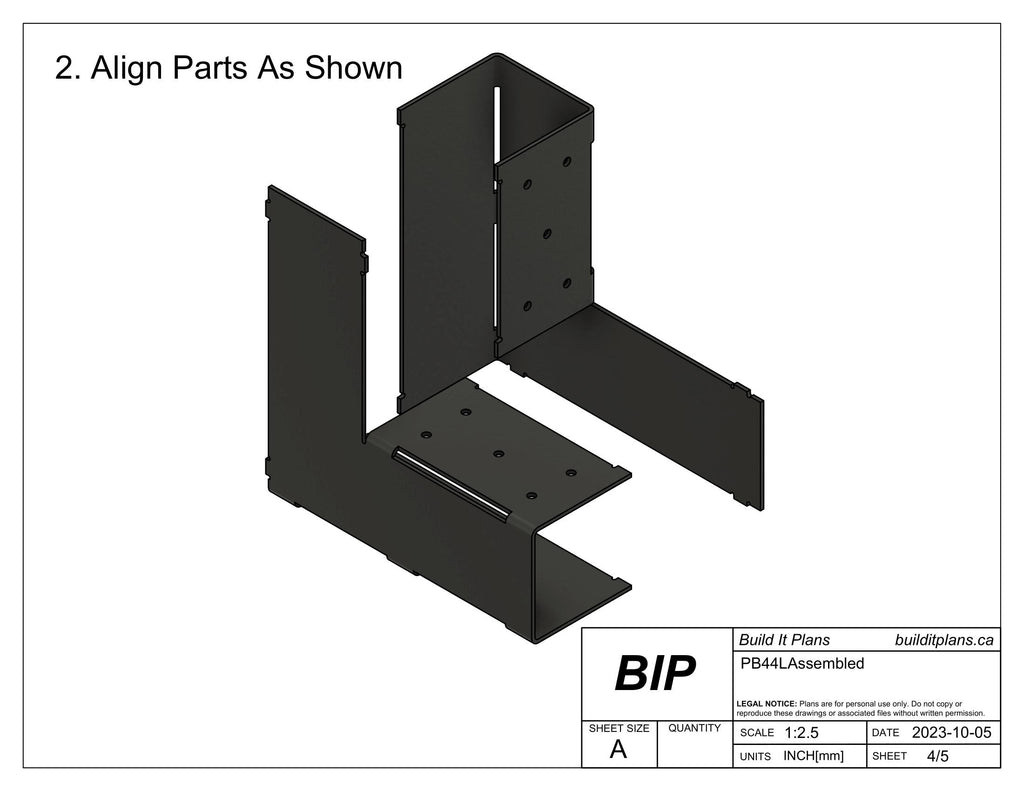 4x4 Post Bracket DXF File Bundle - DIY Pergola Bracket Set Cut Files