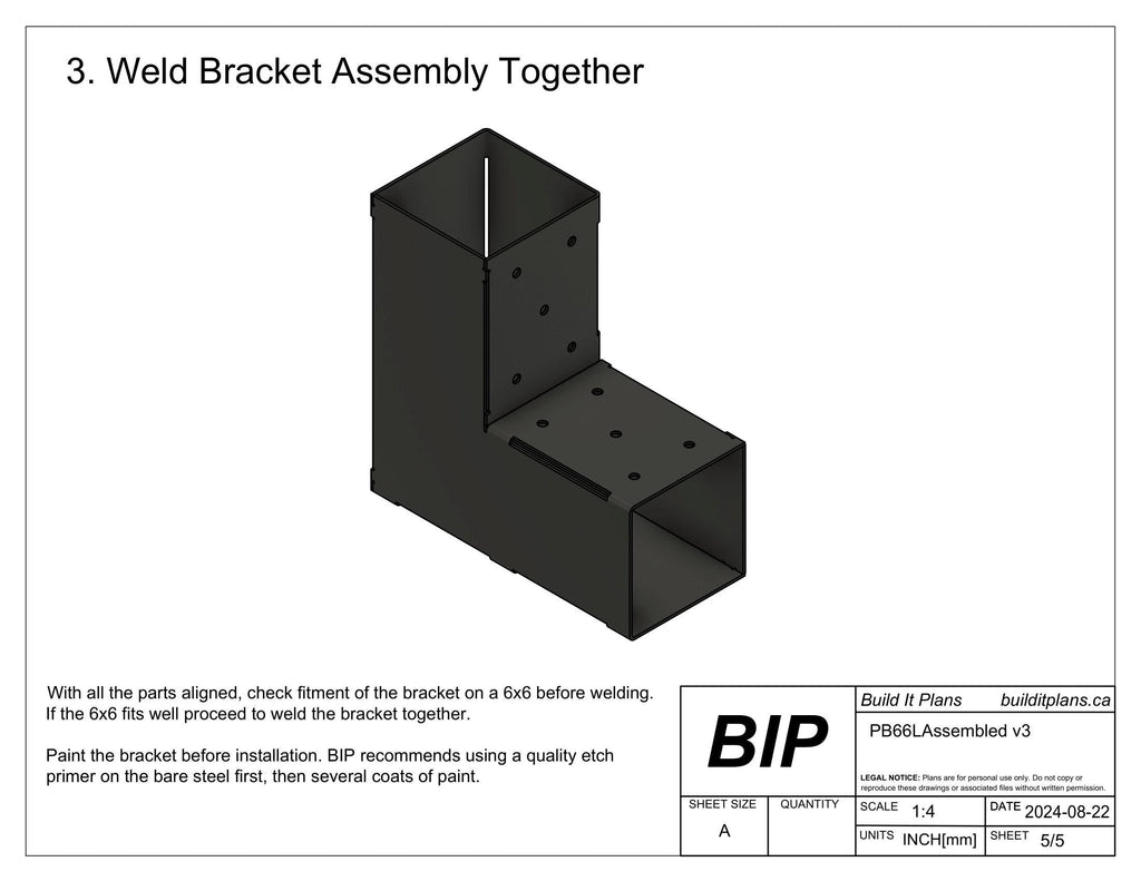 6x6 Post Bracket Bundle DXF Cut Files - FULL DIMENSION 6x6