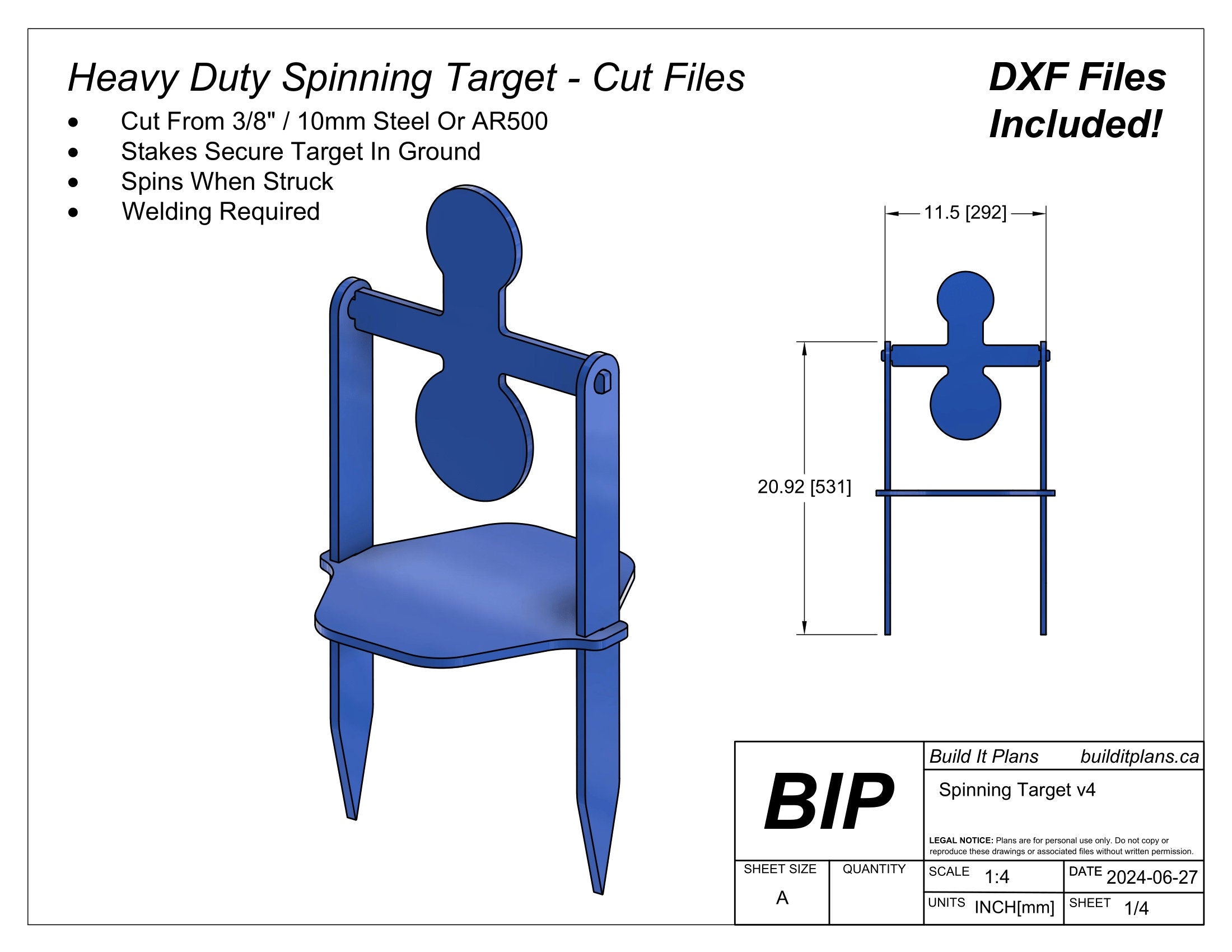 Spinning Target DXF Cut Files - Build Your Own Flipping Target
