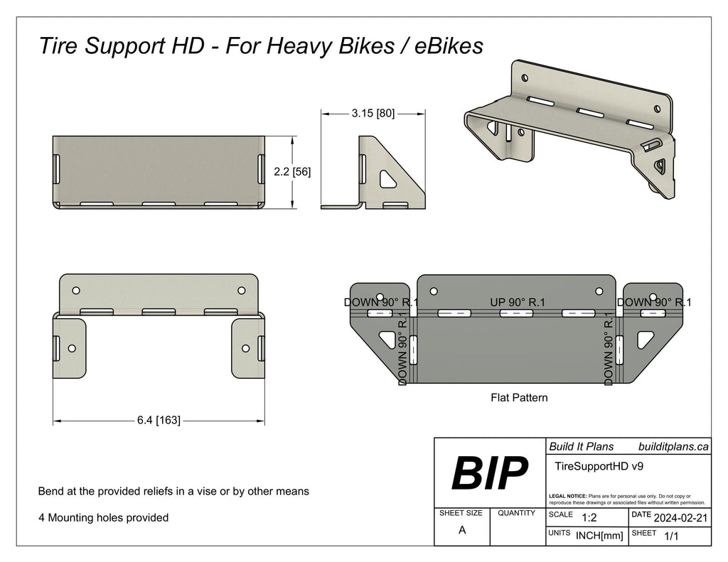 Bike Wall Hanger DXF Files - DIY Bicycle Wall Display