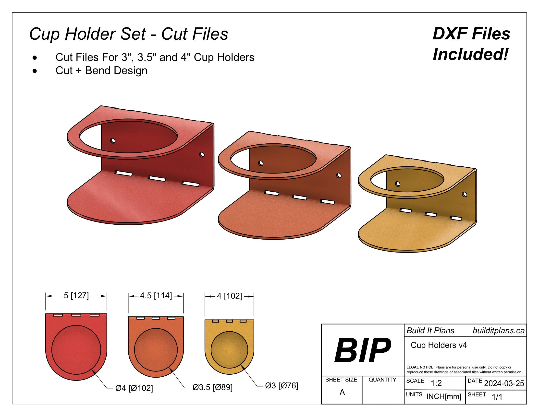 Universal Cup Holder DXF - Drink Holder Cut Files
