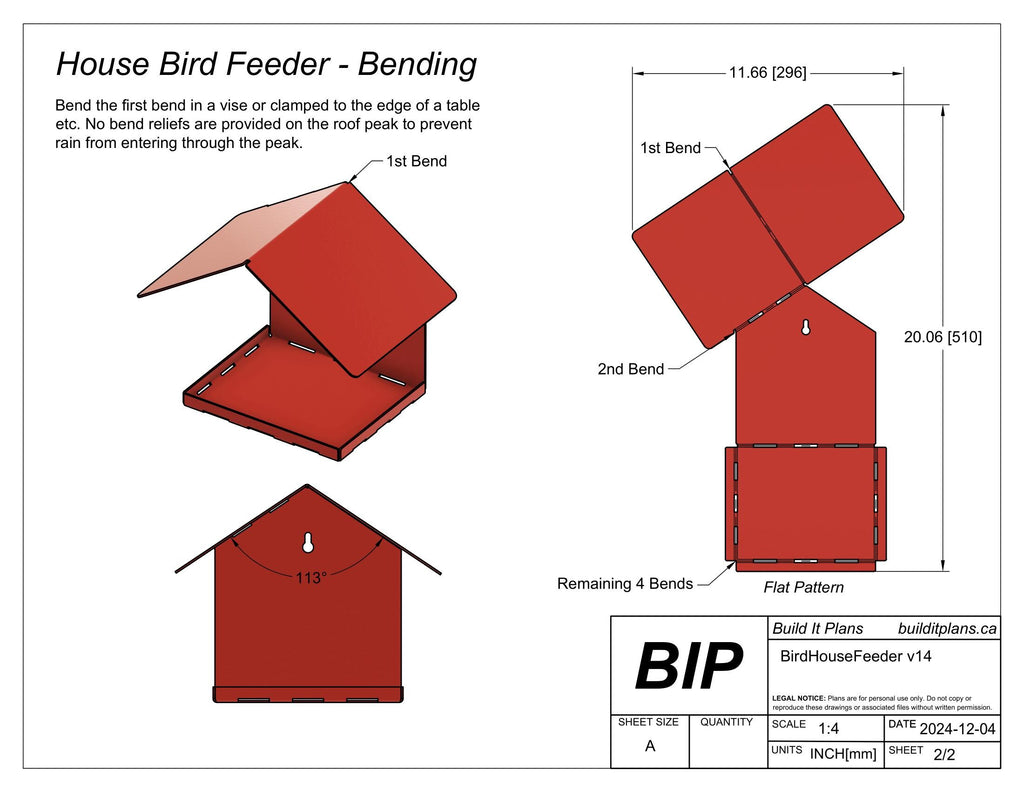 Metal Bird Feeder House DXF Cut File