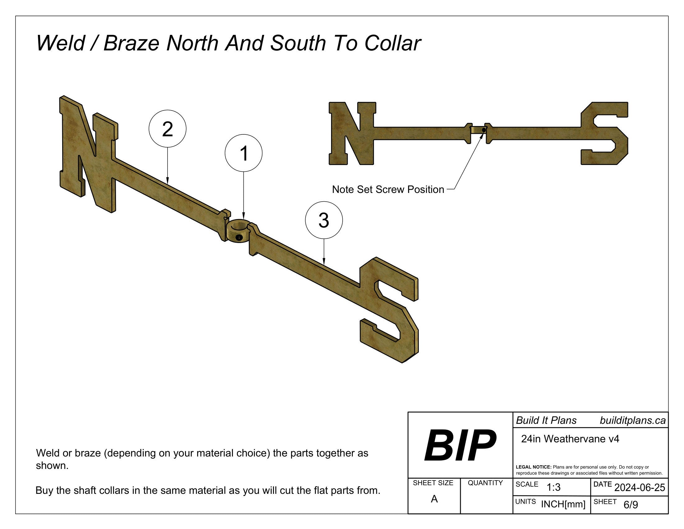 24 Inch Weathervane DXF Cut Files & PDF Plans