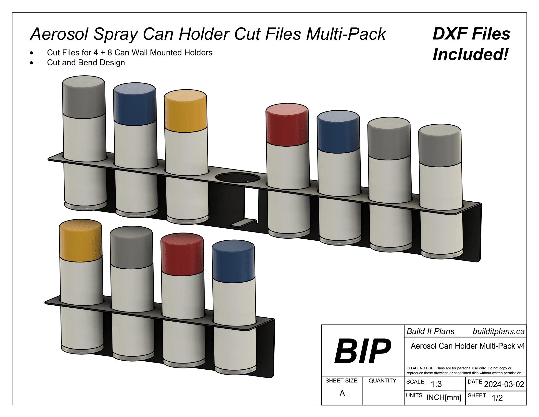 Tool Organizer DXF File Bundle - Wall Mount Garage Tool Hangers Cut File Pack