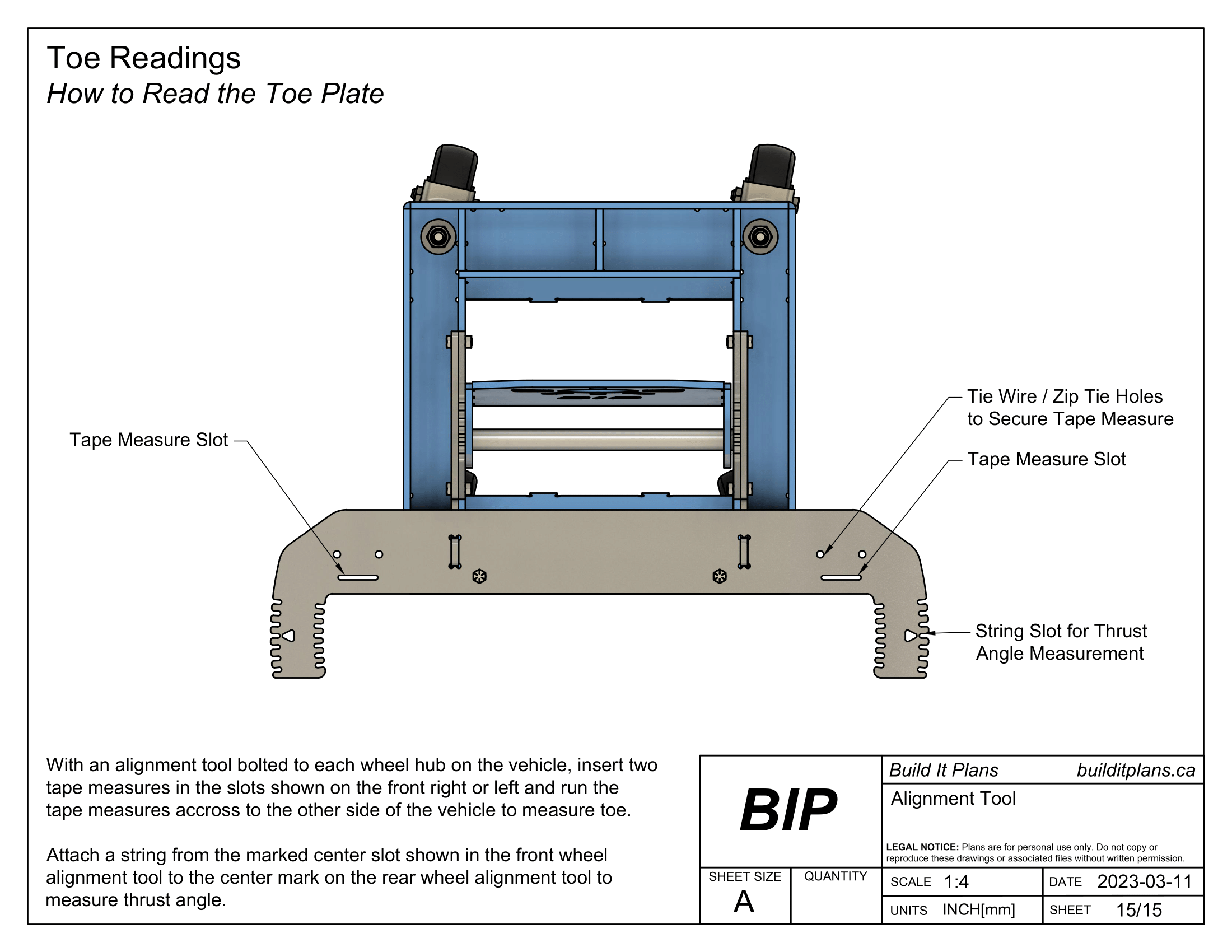 Wheel Alignment Tool DXF Files - Toe + Camber Adjustment Device Cut Files + PDF Plans