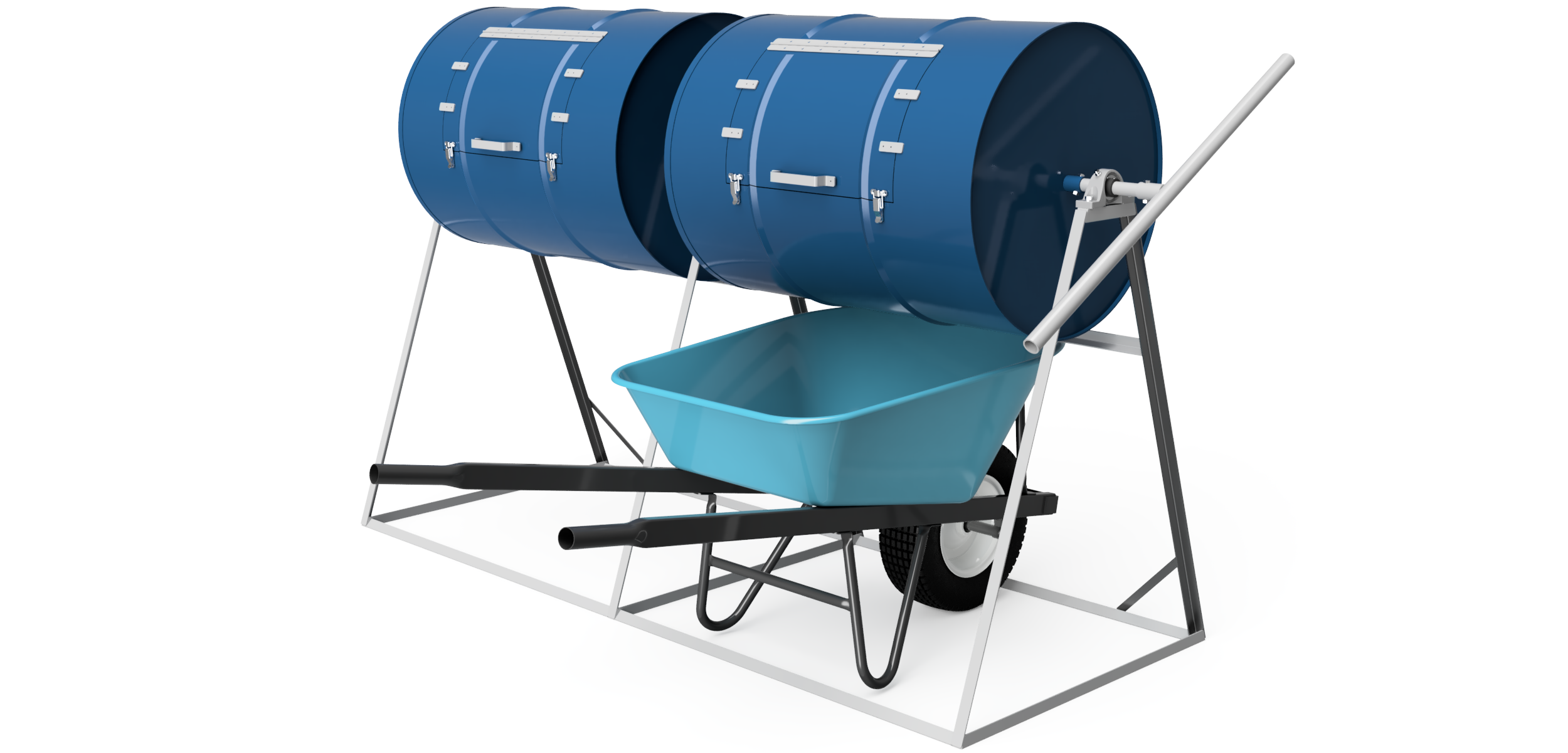 Twin Drum Composter Plans - DIY Dual 55 Gallon Steel Drum Composter