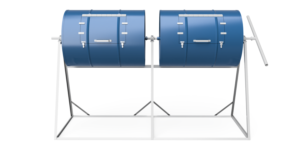 Twin Drum Composter Plans - DIY Dual 55 Gallon Steel Drum Composter