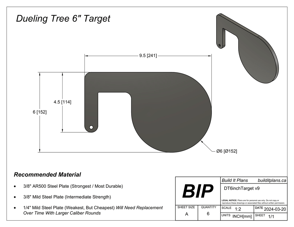 48" Dueling Tree DXF Files - Shooting Paddle Target Cut Files