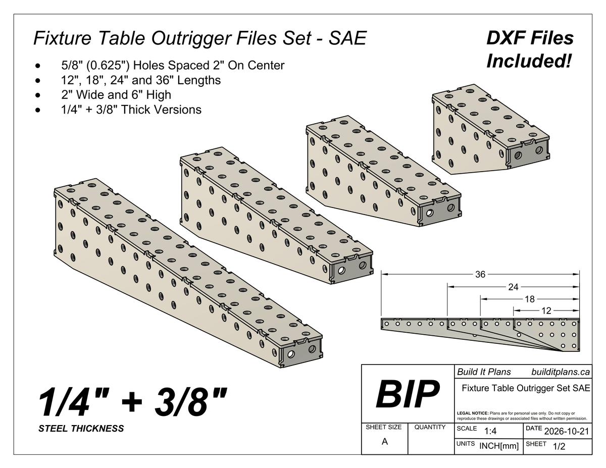 Fixture Table Outrigger DXF File Bundle – Welding Table Extensions