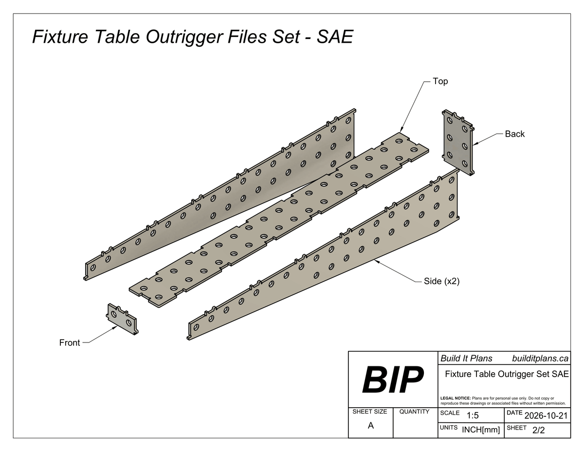 Fixture Table Outrigger DXF File Bundle – Welding Table Extensions