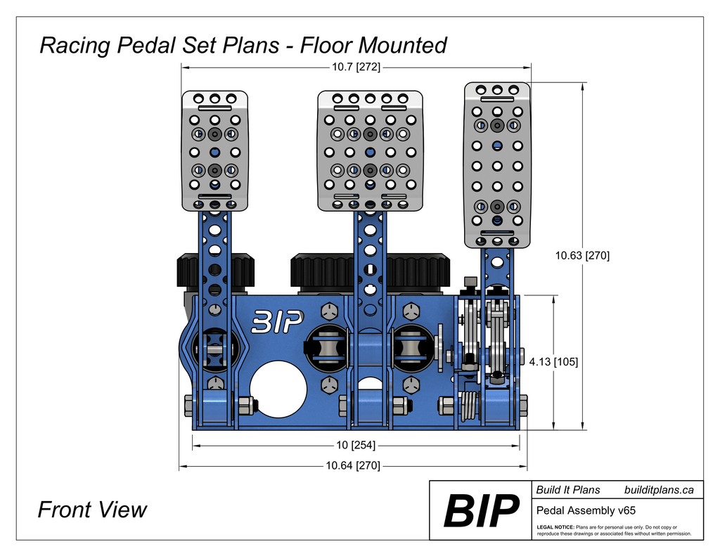 Race Car Pedal Set Plans - Floor Mounted - DXF Cut Files + PDF Plans
