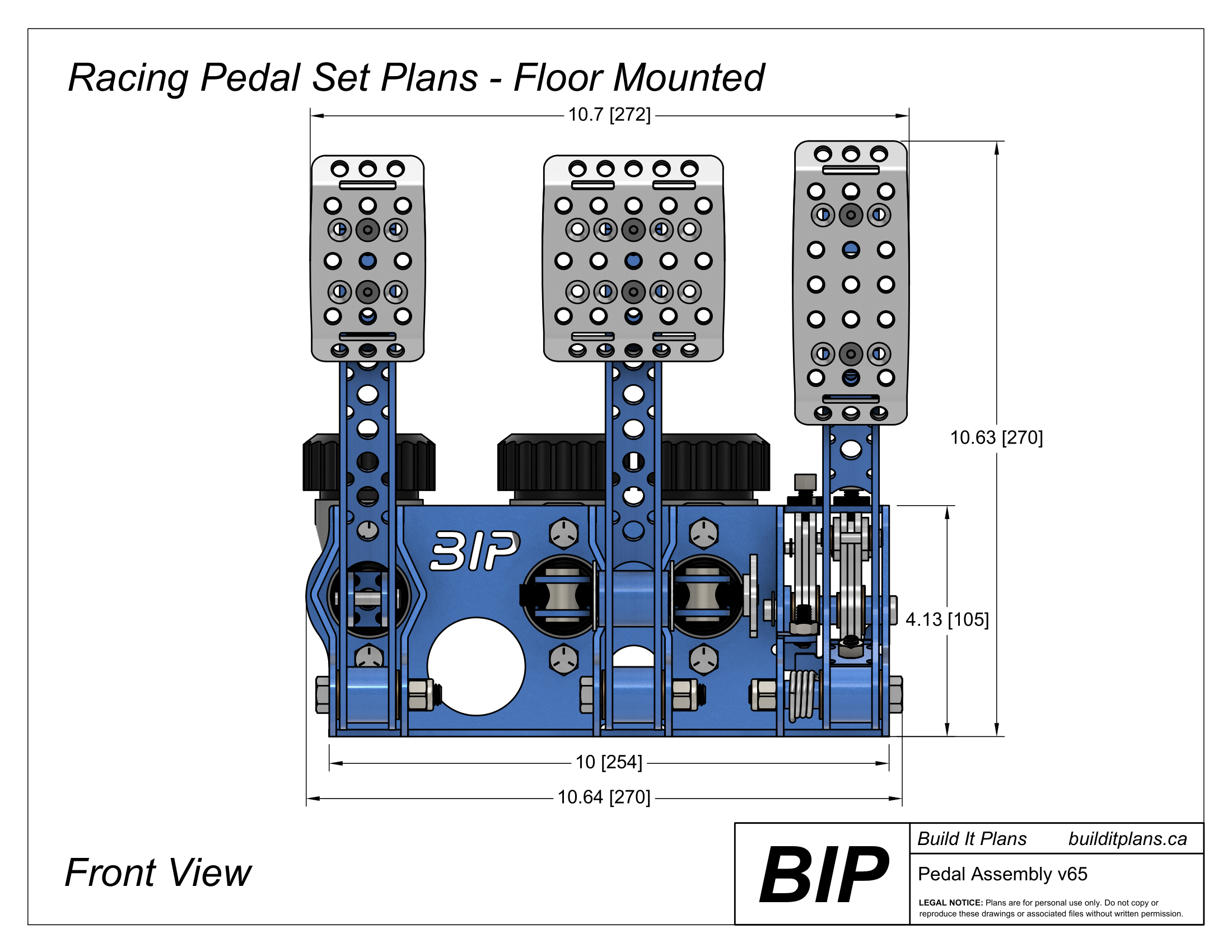 Race Car Pedal Set Plans - Floor Mounted - DXF Cut Files + PDF Plans