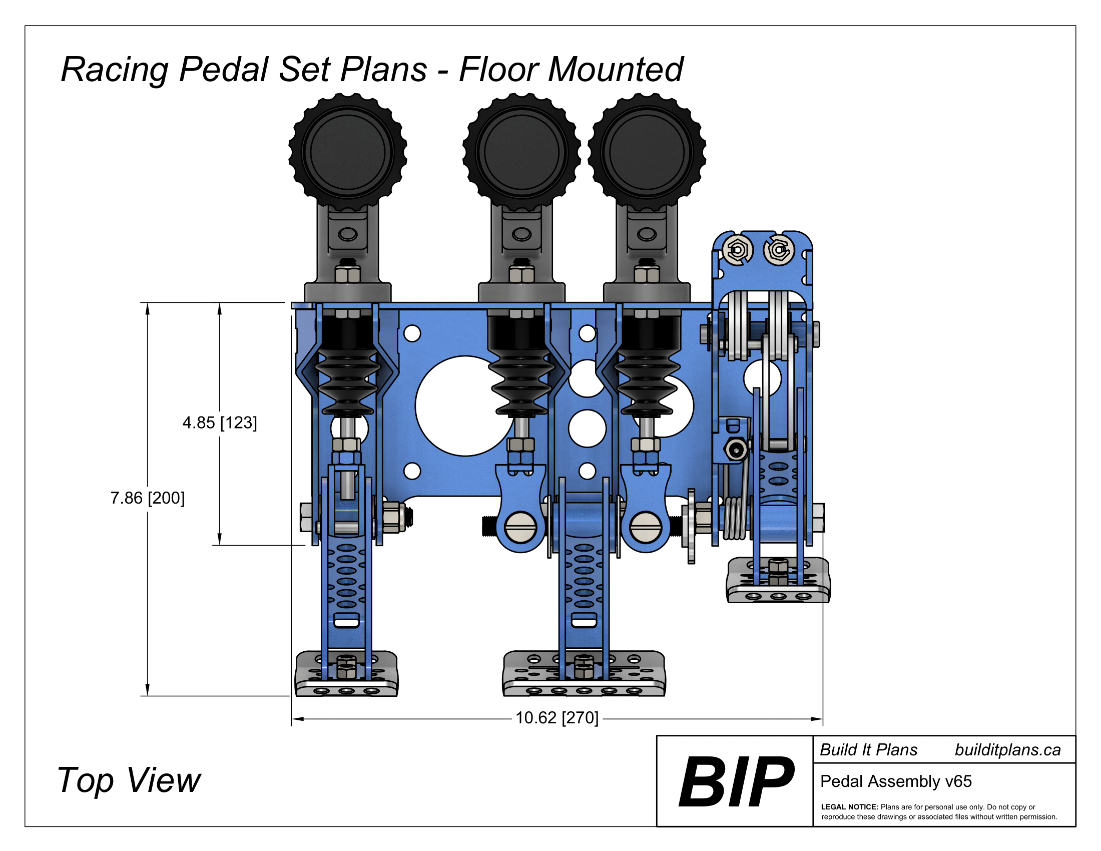 Race Car Pedal Set Plans - Floor Mounted - DXF Cut Files + PDF Plans
