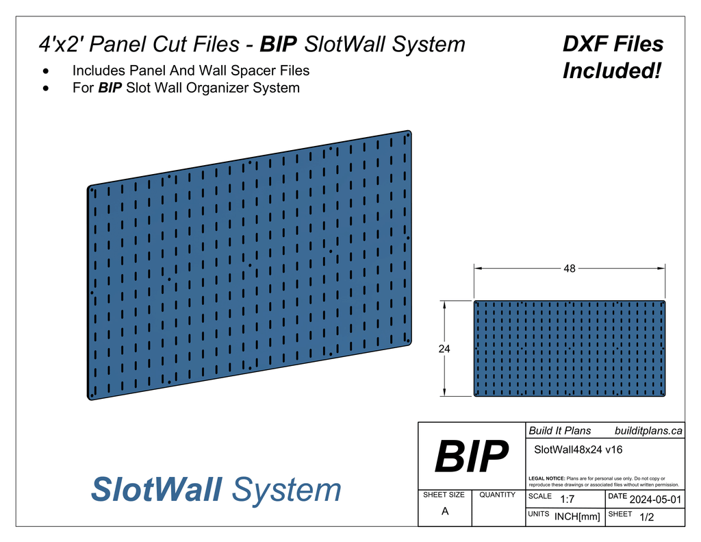 SlotWall Garage Organizer System DXF Cut Files - Deluxe Bundle DIY Shop Tool Storage