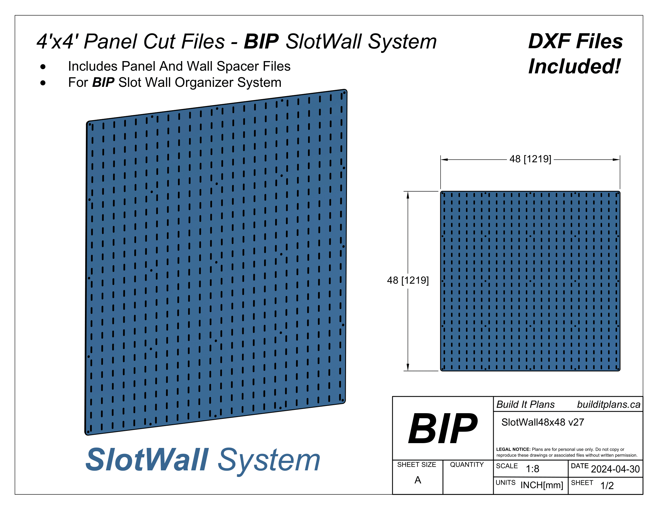 SlotWall Garage Organizer System DXF Cut Files - Deluxe Bundle DIY Shop Tool Storage