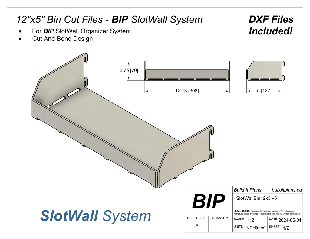 SlotWall Garage Organizer System DXF Cut Files - Deluxe Bundle DIY Shop Tool Storage
